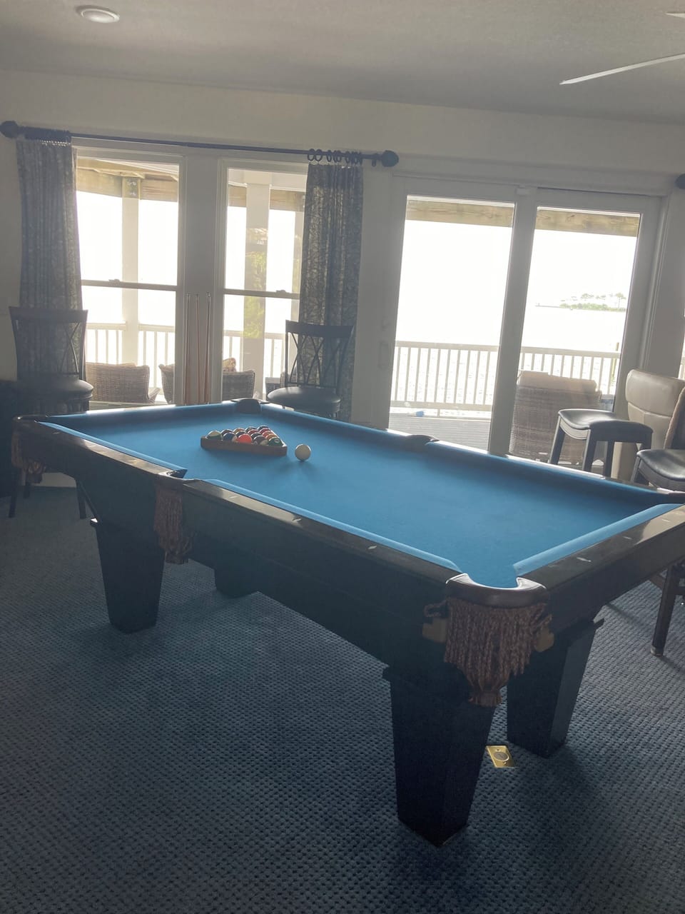 Pool table in guest living area