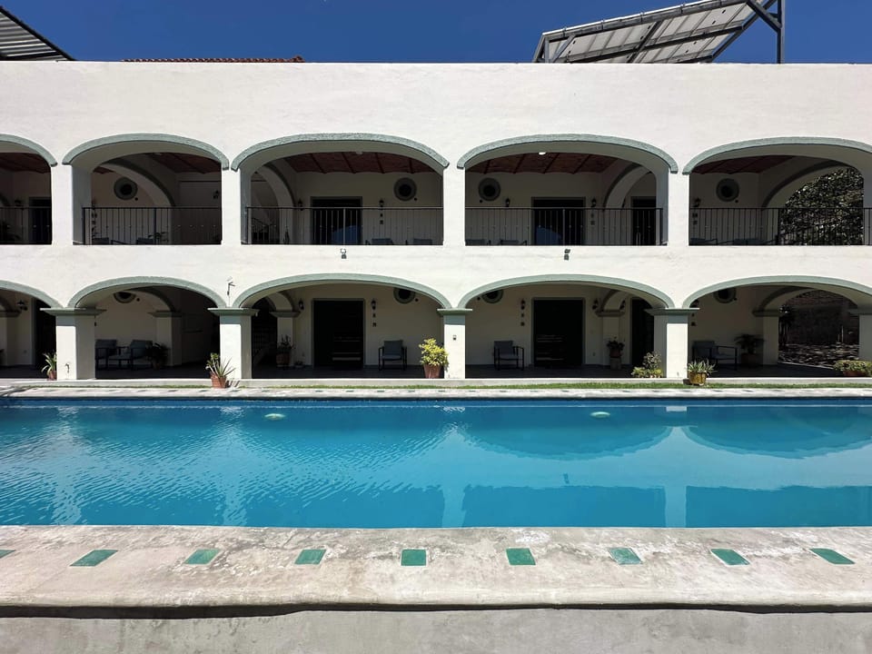 Our building and swimming pool