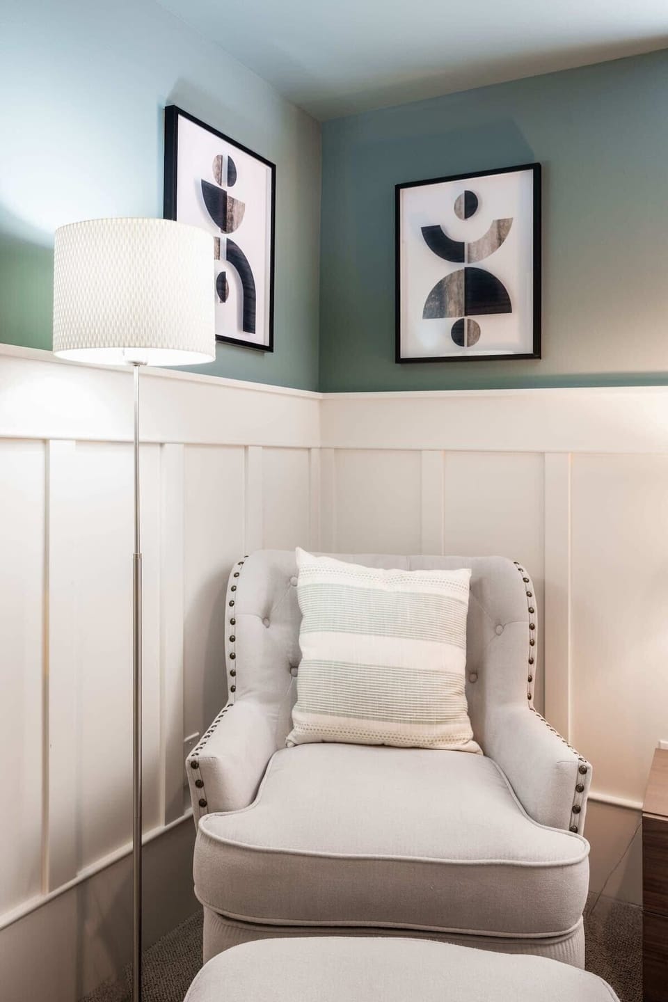 Here is the reading chair in the corner