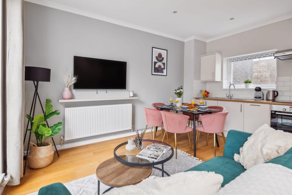 The open-plan living and dining area