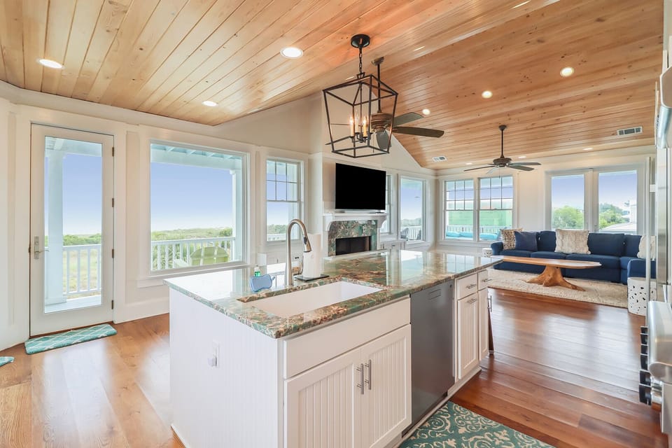 Main living area and kitchen on the top floor