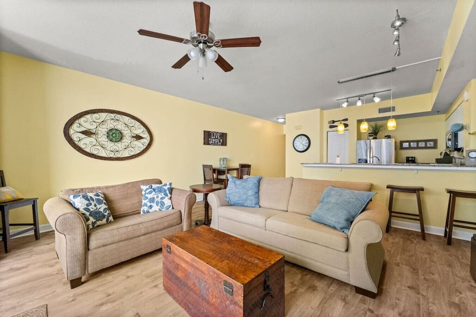 Ocean Front Living Area with Flat Screen TV, Sleeper Sofa and Private Balcony Access