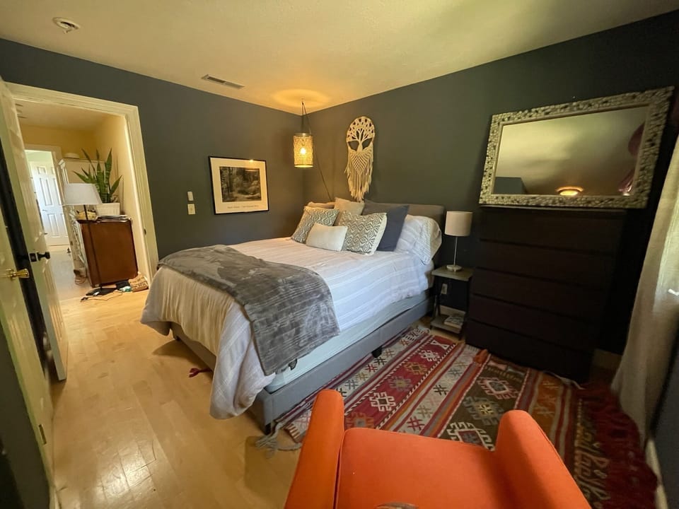 Bedroom 2 with Queen bed and desk