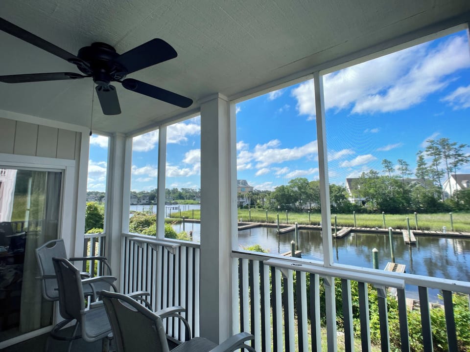 Waterfront view from the screen porch