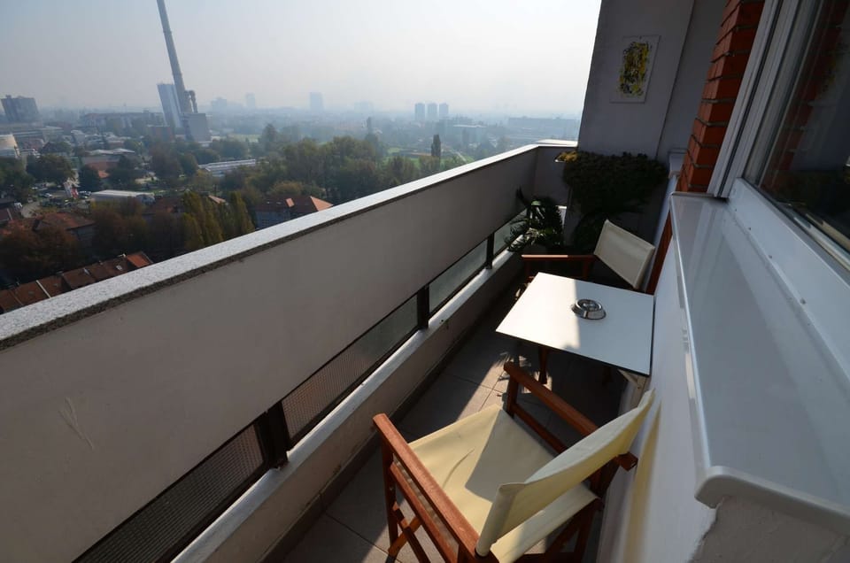 Balcony with panoramic view of whole Zagreb