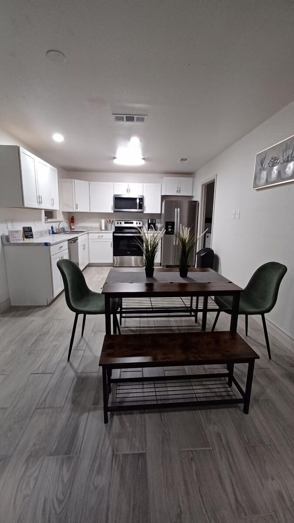 Kitchen with new floors and furniture