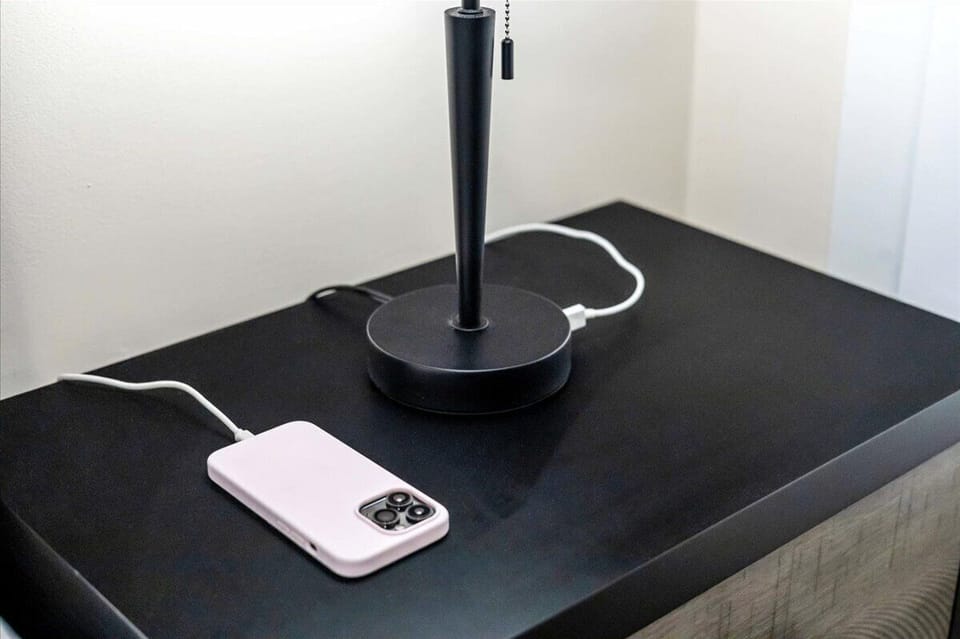 Bedrooms 1 & 2 equipped with charging port lamps (cord not provided).
