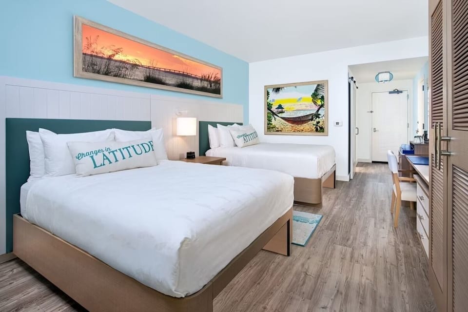 Unwind in crisp linens with plenty of space to recharge.