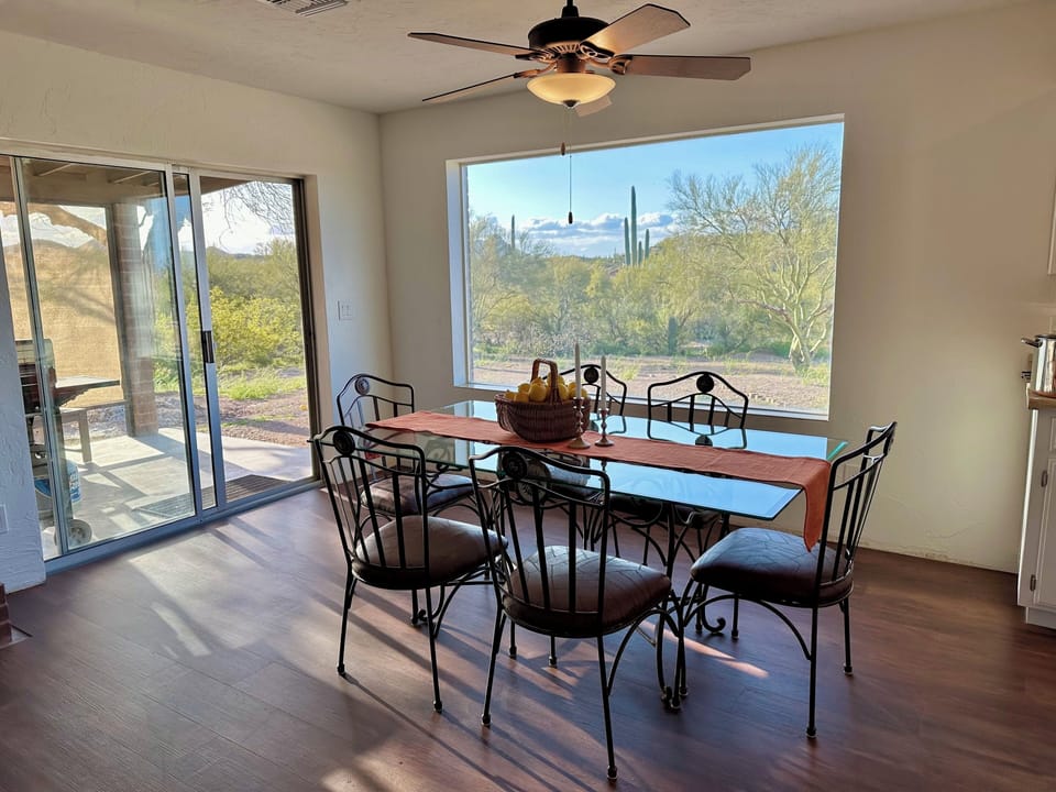 The dining table is a great perch for wildlife viewing