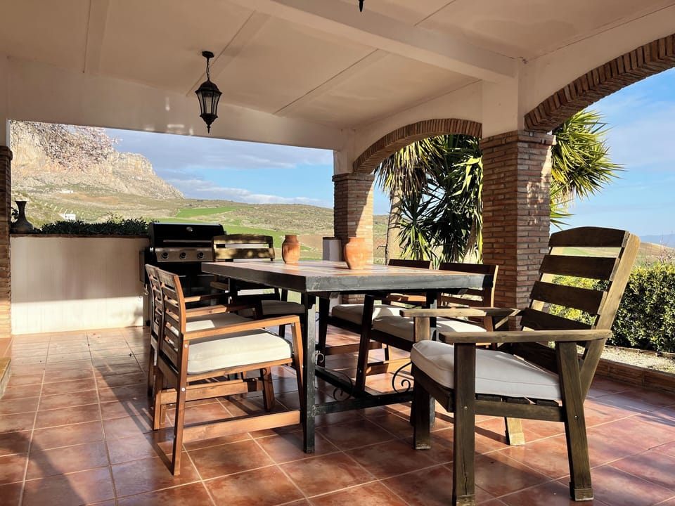 Patio with BBQ.