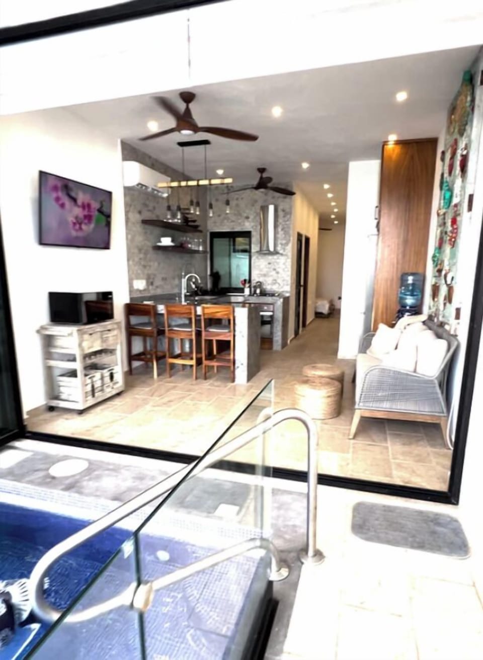 View from pool into Milagro Suite