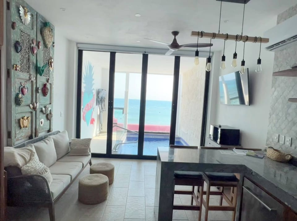 Views to Caribbean sea inside Milagro