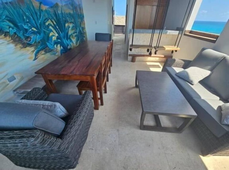 Rooftop bar area