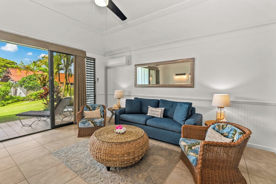 Living room with queen sleeper sofa
