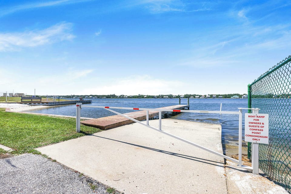Boat launch into Little Lagoon ideal for pontoon, jet ski, or low-draft water toys. 
