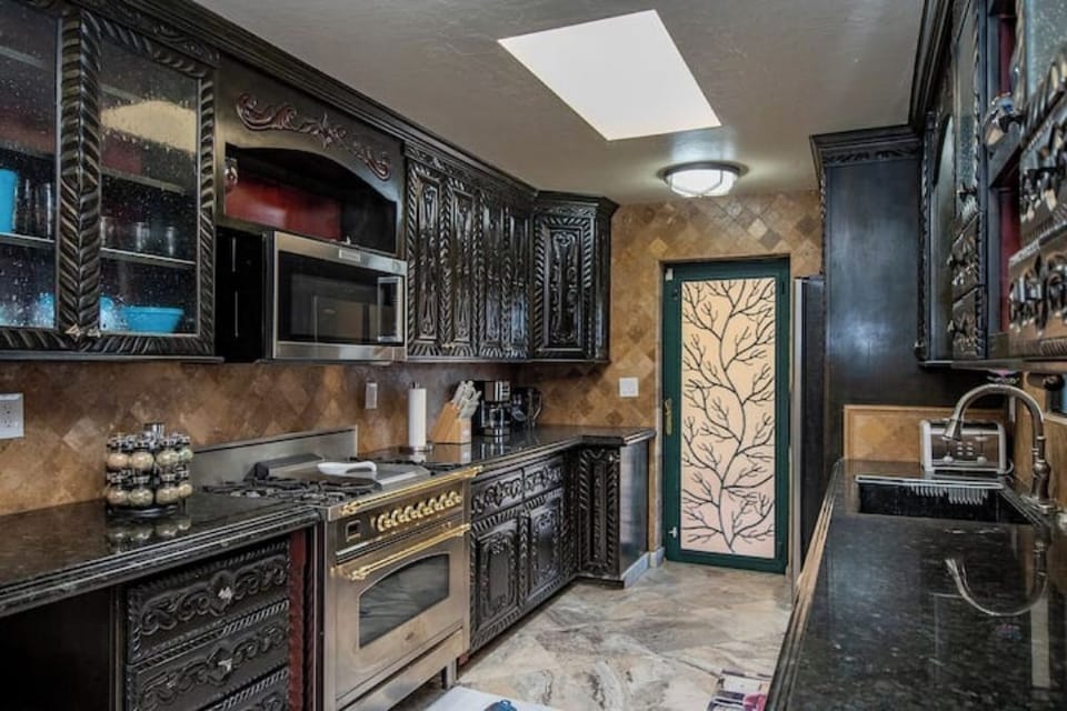 Nice roomy kitchen! 
*stove was just replaced with a different make/model.