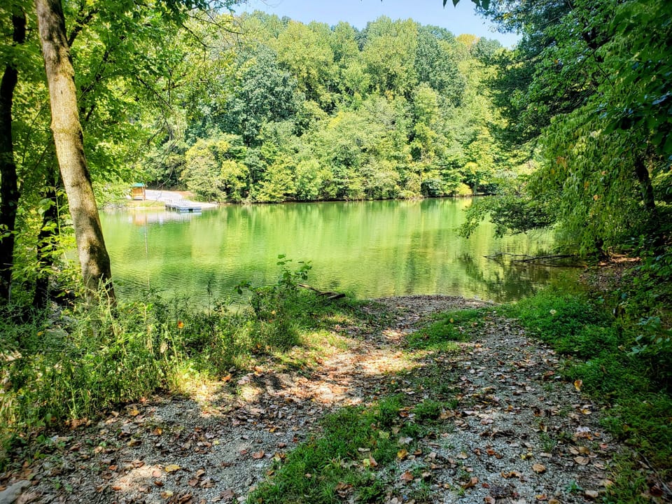 Swimming or fishing area across from boat ramp. 