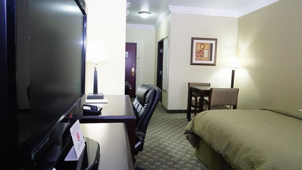 Wind down with in-room entertainment after a productive day.