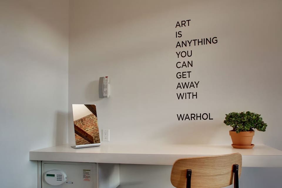 Create, plan, and sip coffee at a sleek desk nook.