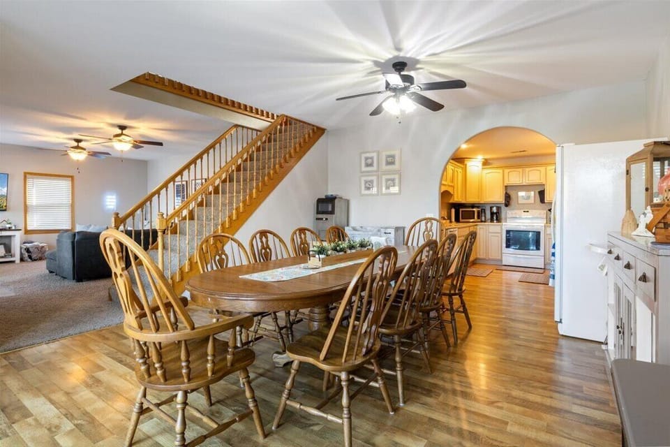 The dining room offers great indoor seating connected to an updated kitchen for great meals in.