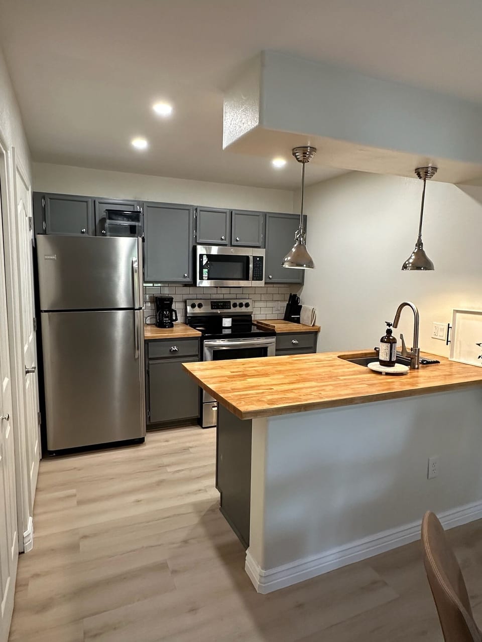 Fully stocked and remodeled kitchen