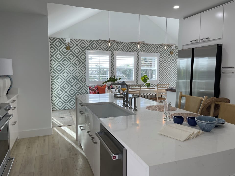 Kitchen island and dinning room