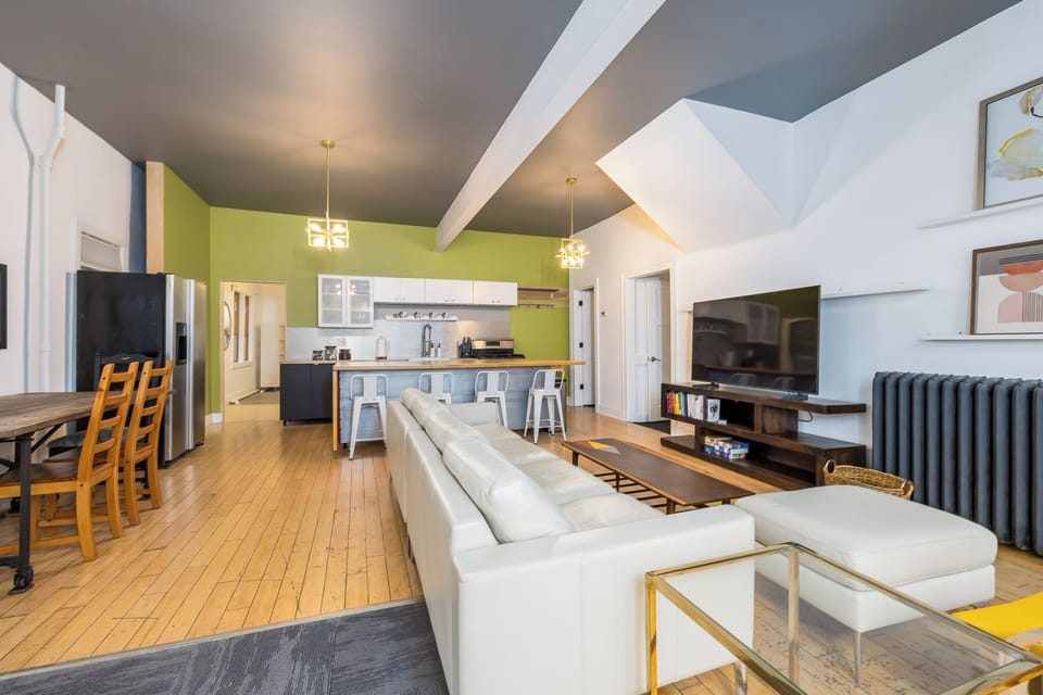 Full picture of Main floor kitchen and living room. Dining room on other side 