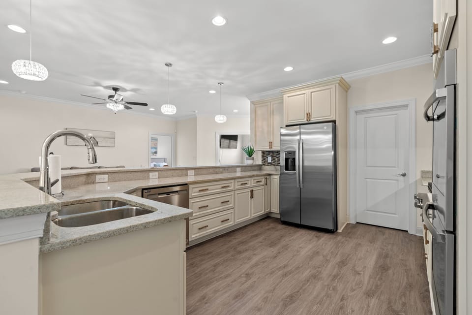 A chef's dream kitchen, fully stocked and loaded.