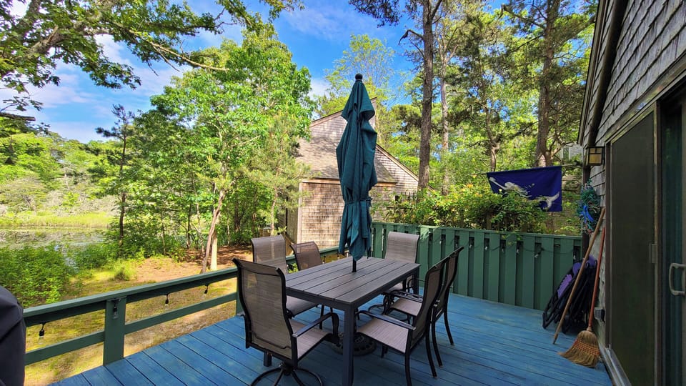 Enjoy the back deck with pond views