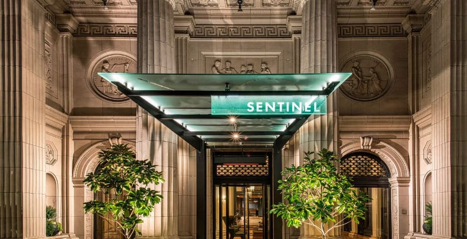 Be greeted by the magnificent entrance, highlighted by beautiful columns and lush greenery, creating an inviting first impression.