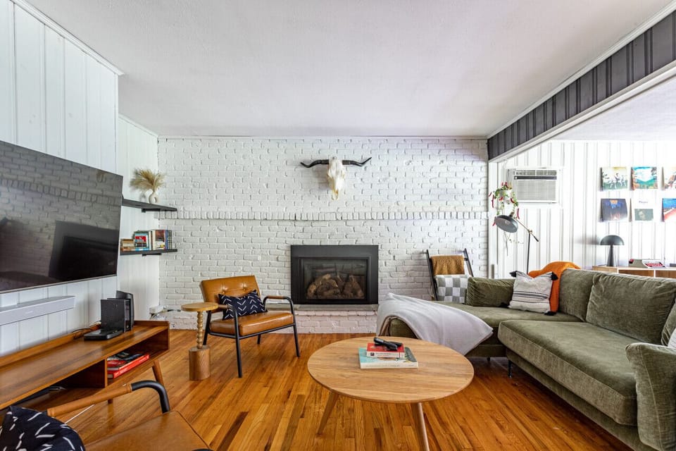 Cozy living room with gas fireplace