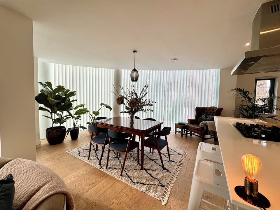 Dining area with intimate lighting 
