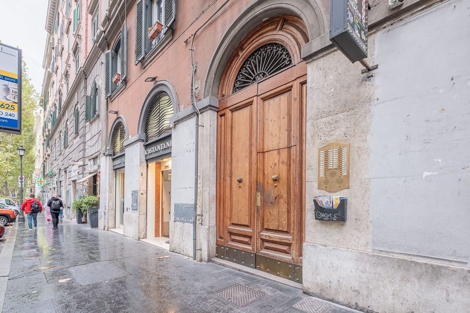 Main building door in Via Merulana