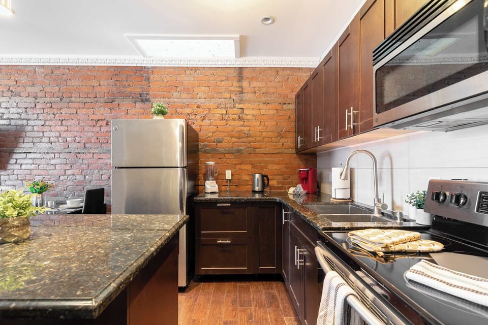 Fully equipped kitchen with modern appliances