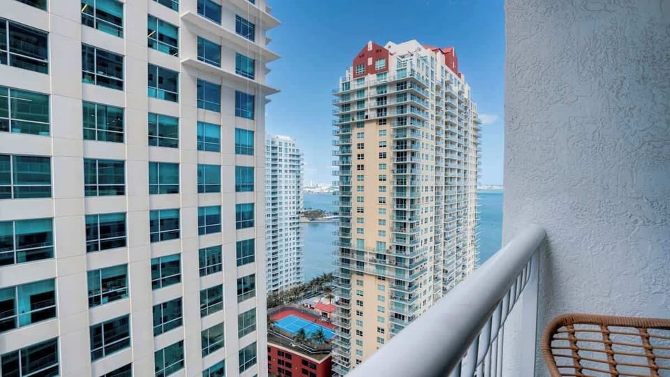 Tranquil retreat with a touch of urban charm: Your balcony offers serene views of surrounding buildings and water views, providing a peaceful backdrop to your moments of relaxation, away from the hustle and bustle.