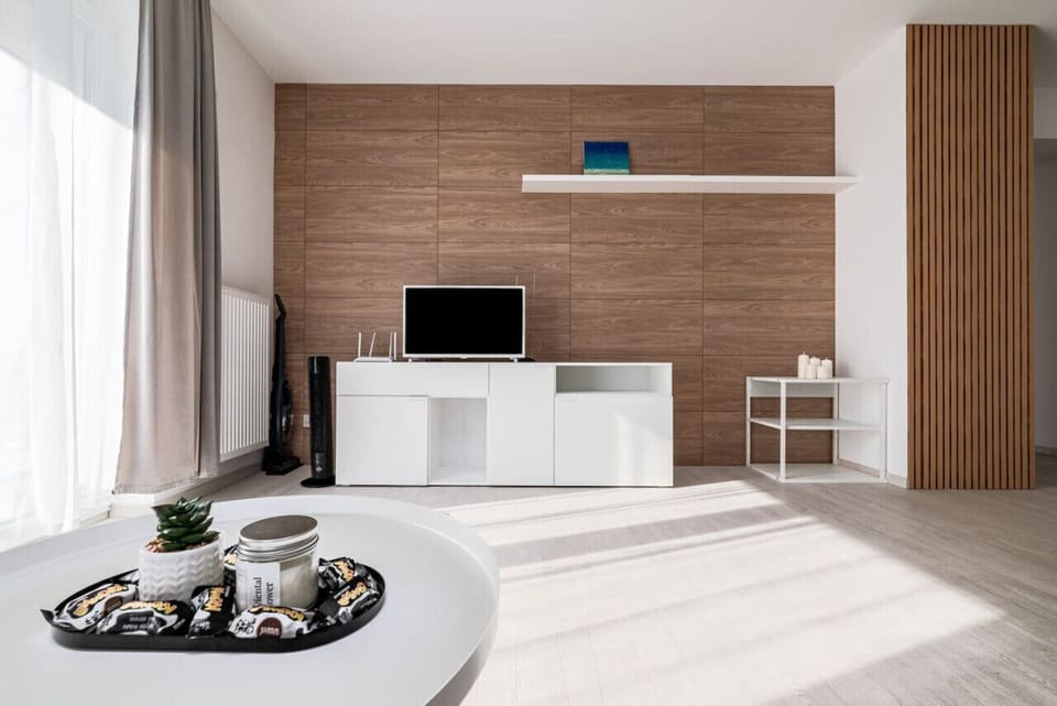 Comfortable Living Room with Sofa Bed and Smart TV | Book Now with RENTUJEMY