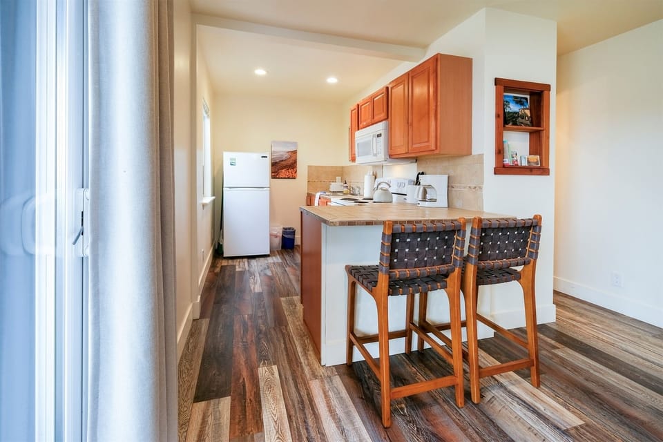 Counter height seating also available