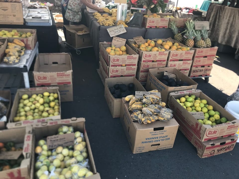 Fresh Hawaiian fruit at the Farmers Market next door to the condo