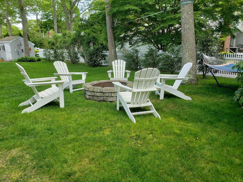 Relax by the fire pit or take a nap in the cozy hammock