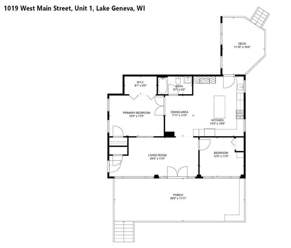 Floor plan of the main level unit