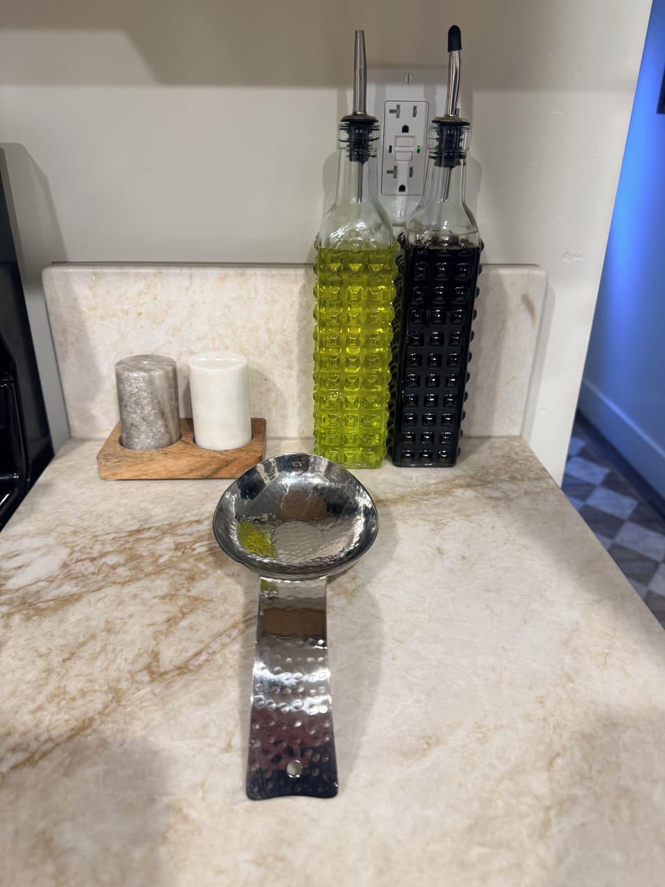 Oil, vinegar, salt and pepper provided