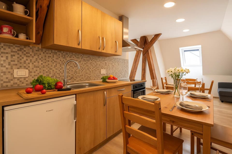 Kitchen and dining area