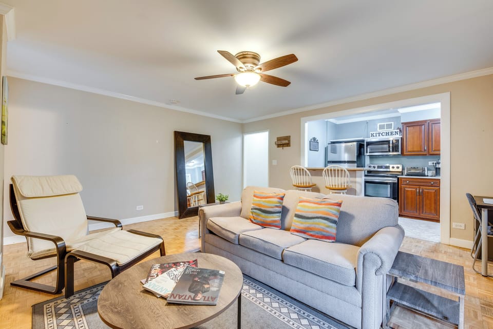 Living Room | Smart TV | Central Heating & A/C | Full Sleeper Sofa