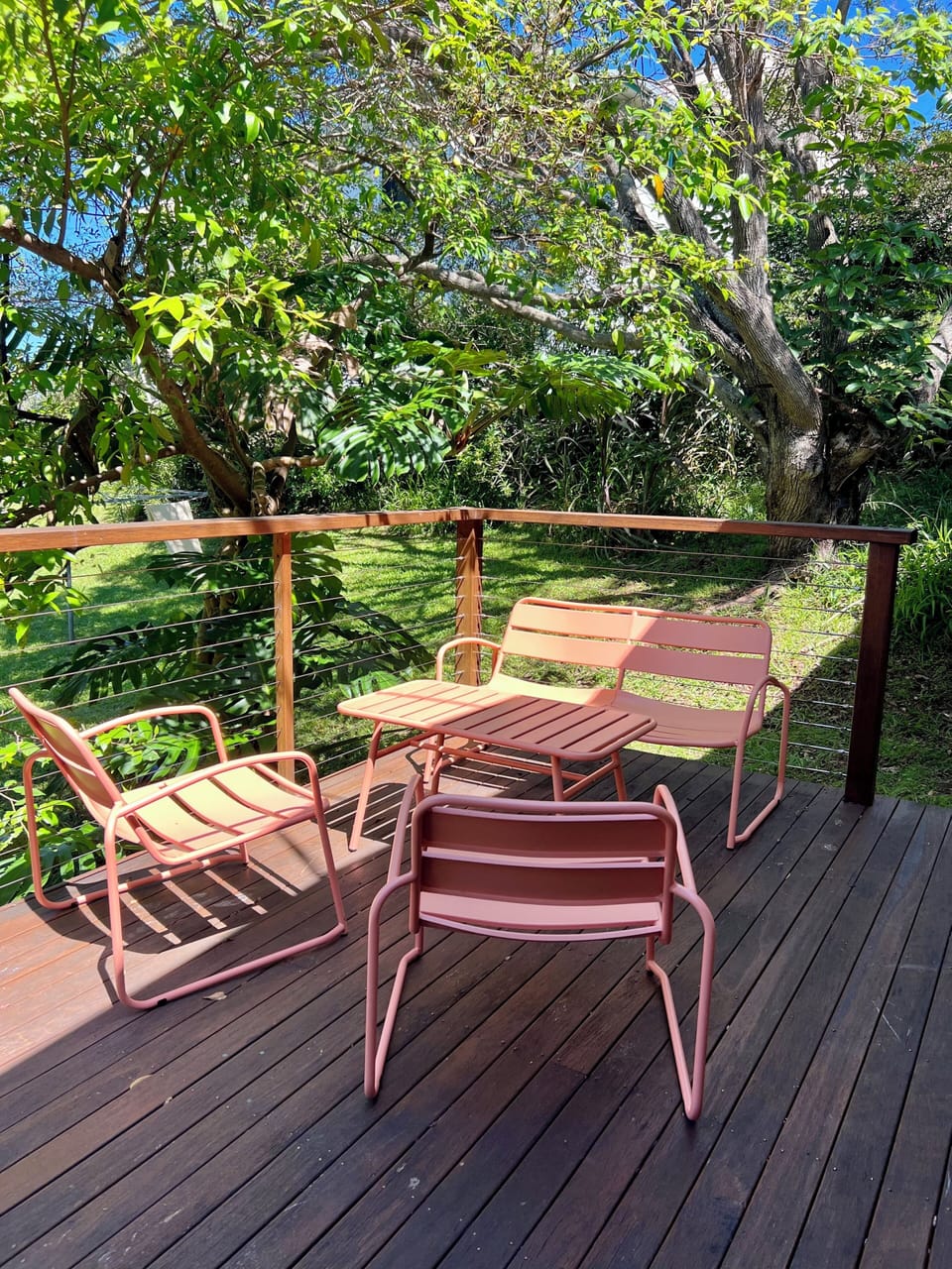 outdoor lounge beside the BBQ