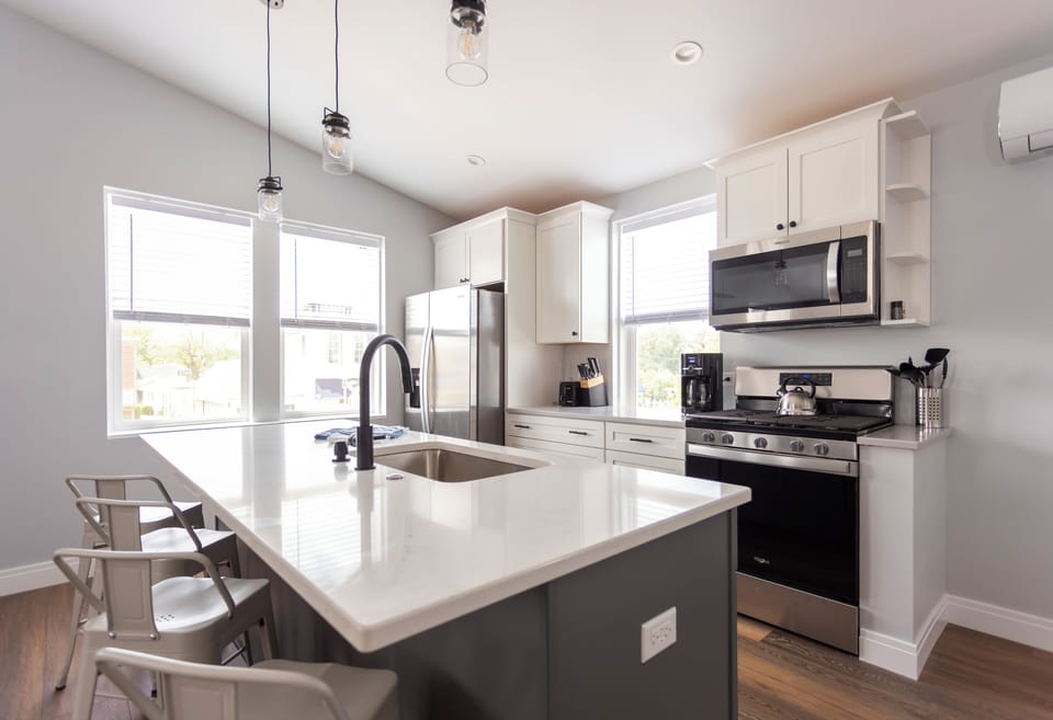 Open kitchen overlooking the main St.