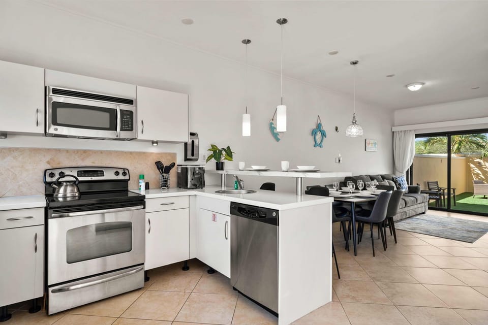 Open concept living and dining area
