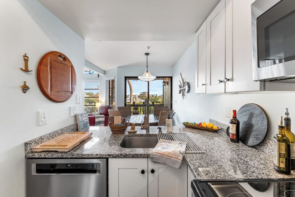 View from kitchen to upper deck