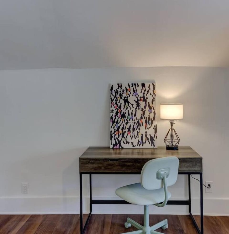 Stay productive in a quiet, stylish workspace—perfect for remote work or catching up on emails.