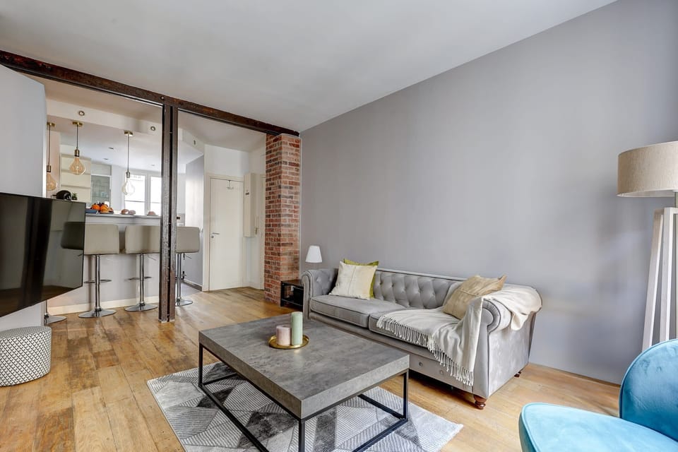 The open-plan living and dining area