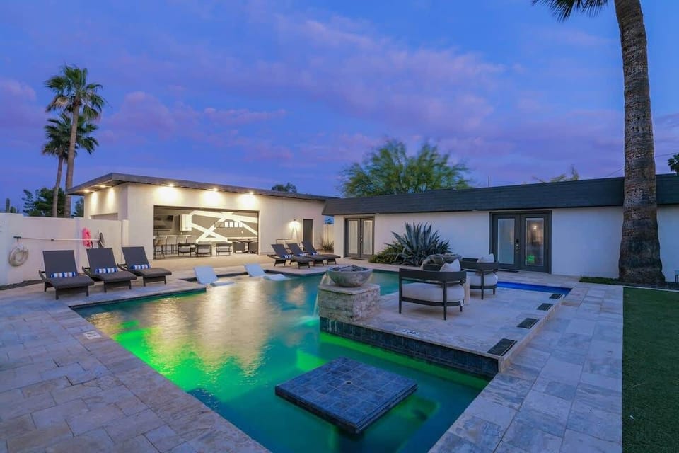 Your private Scottsdale retreat: evening pool, fire pit, & game room fun!